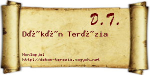 Dékán Terézia névjegykártya