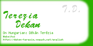 terezia dekan business card