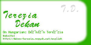 terezia dekan business card